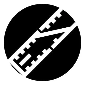 Railroad tracks forming a switch in a black circle Stock Illustration