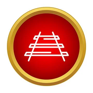 Railroad tracks icon representing train travel and logistics Illustrazione stock