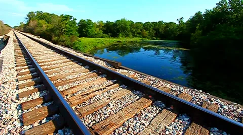 Railroad Tracks in Illinois Stock-Footage 34864144