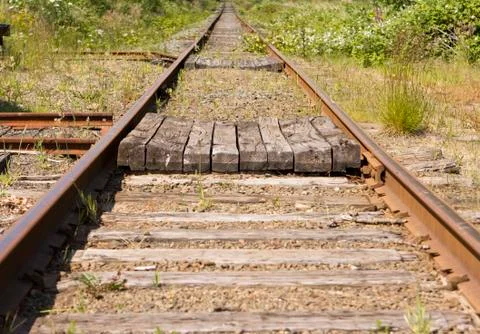 Railroad tracks to infinity Stock Photos
