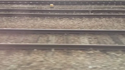 Railroad tracks in motion as background Stock Footage 40605417