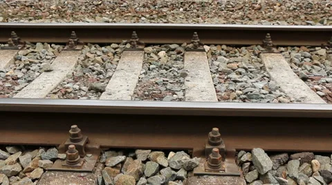 Railroad tracks motion made with slider Stock Footage 48898347