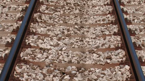 Railroad tracks moving Stock Footage 93962771