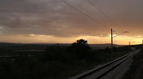 Railroad tracks point of view Stock Footage 62548354