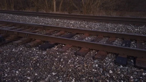 Railroad tracks by the switch Stock Footage 125919792