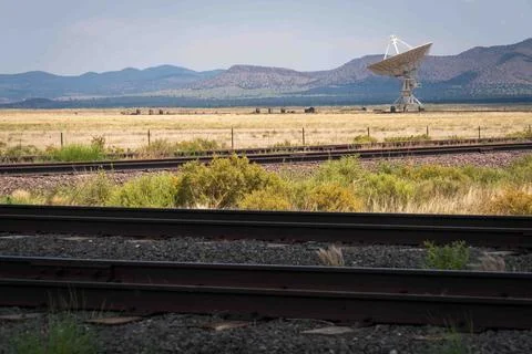 Railroad Tracks at The Very Large Array Radio Astronomy Observatory 写真素材