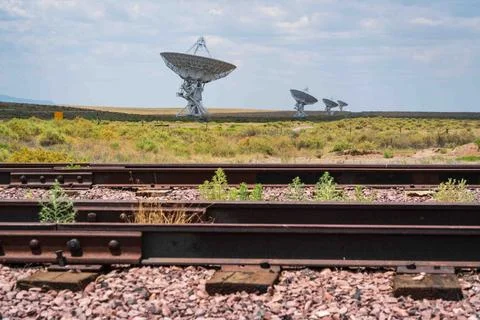 Railroad Tracks at The Very Large Array Radio Astronomy Observatory 写真素材