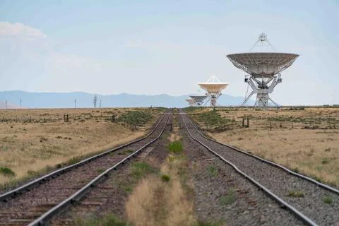 Railroad Tracks at The Very Large Array Radio Astronomy Observatory Stock Photos