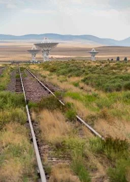 Railroad Tracks at The Very Large Array Radio Astronomy Observatory 写真素材