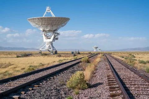 Railroad Tracks at The Very Large Array Radio Astronomy Observatory Stock Photos
