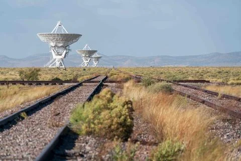 Railroad Tracks at The Very Large Array Radio Astronomy Observatory 写真素材