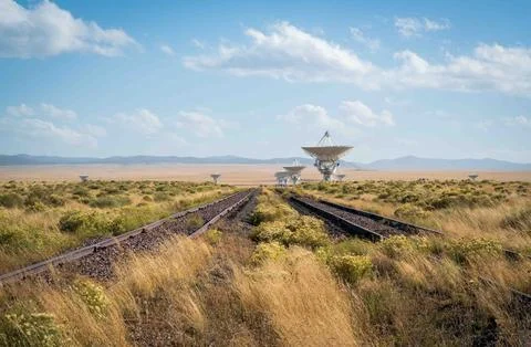 Railroad Tracks at The Very Large Array Radio Astronomy Observatory Stock Photos