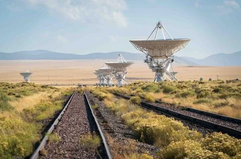 Railroad Tracks at The Very Large Array Radio Astronomy Observatory Stock Photos