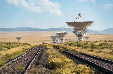 Railroad Tracks at The Very Large Array Radio Astronomy Observatory Stock Photos