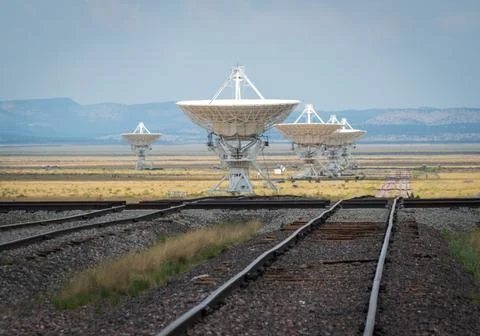 Railroad Tracks at The Very Large Array Radio Astronomy Observatory Stock Photos