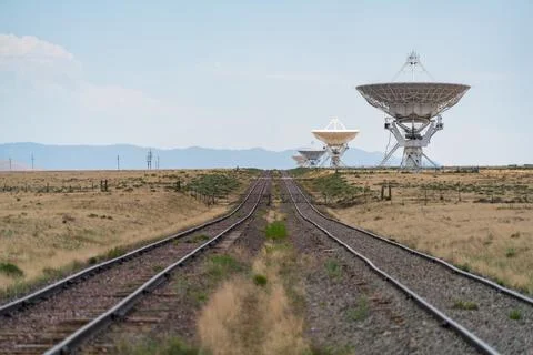 Railroad Tracks at The Very Large Array Radio Astronomy Observatory Stock Photos