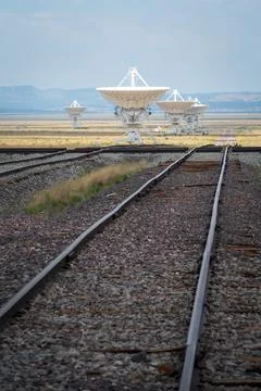 Railroad Tracks at The Very Large Array Radio Astronomy Observatory Stock Photos