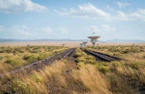 Railroad Tracks at The Very Large Array Radio Astronomy Observatory Stock Photos