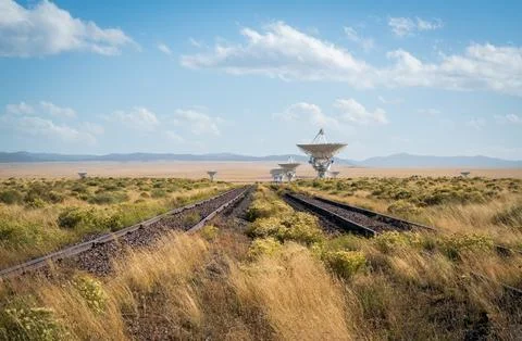 Railroad Tracks at The Very Large Array Radio Astronomy Observatory 写真素材