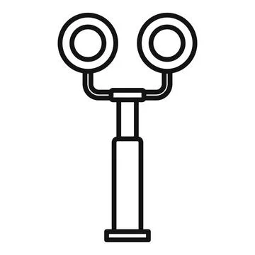 Railroad traffic lights icon, outline style Illustrazione stock