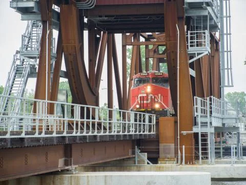 Railroad Train Drawbridge Stock Photos