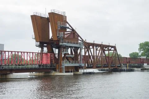 Railroad Train Drawbridge Stock Photos