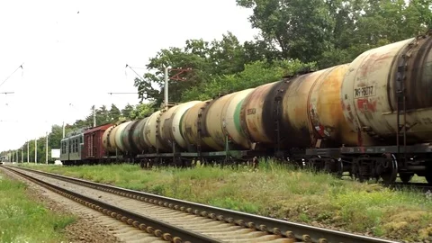 Railroad train move Stock Footage 78511817