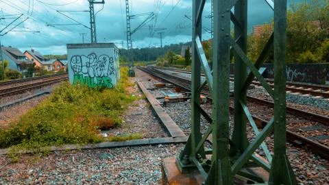Railroad from train station Stock Photos