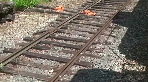Railroad Train Tracks Stock Footage 29811554