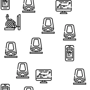 Railroad Transport Vector Seamless Pattern イラスト素材