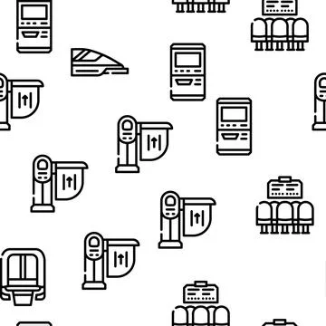 Railroad Transport Vector Seamless Pattern Illustrazione stock