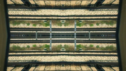 Railroad Travel Mirror Effect Background  Stock-Footage 100322492