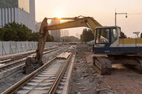 Railroad under construction Stock Photos