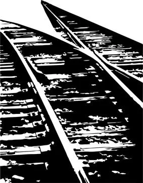 Railroad vector on white background Stock Illustration
