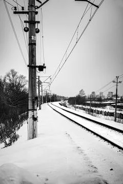Railroad winter Stock Photos