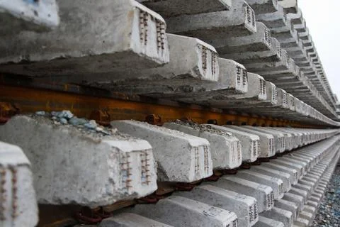 Rails and sleeper grating Stock Photos