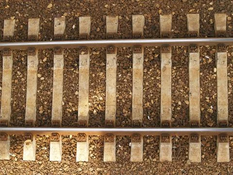 Rails and sliipers Stock Photos