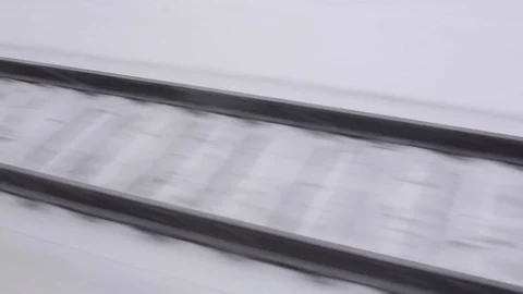 Rails in motion, rush past. Video stock 105300165