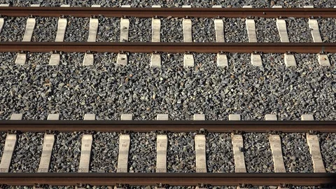 Rails, railway. 4K. Video stock 121373602