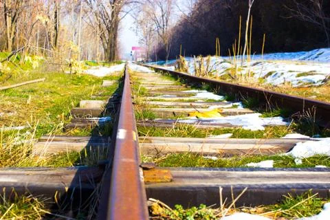 The rails of the train Stock Photos