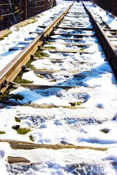 The rails of the train Stock Photos