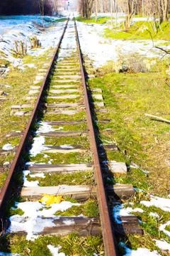 The rails of the train Stock Photos