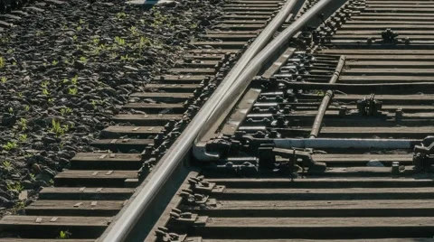 Rails, turnout, point Stock Footage 52326649