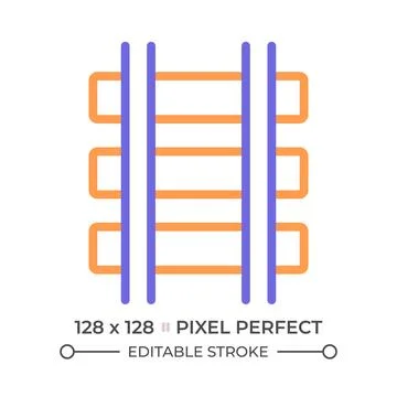 Rails two color line icon Stock Illustration