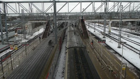 Railstation, train arrival, high bitrate Stock Footage 122746251