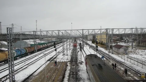 Railstation, train arrival, high bitrate Stock Footage 122746385