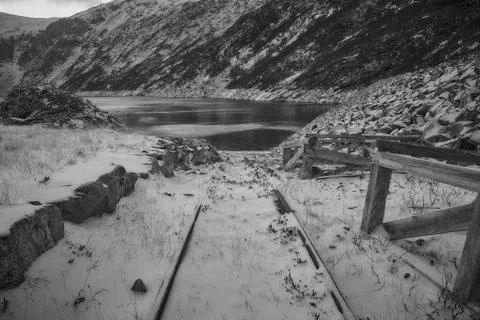 Railtrack in the snow Stock Photos
