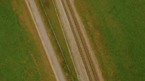Railway from Above Stock Footage 61055206