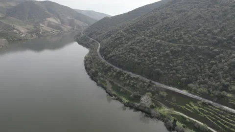 Railway alongside the Douro river Stock Footage 237342019