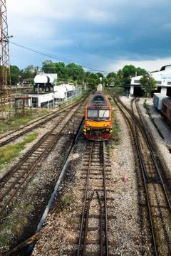 Railway and old train Stock Photos